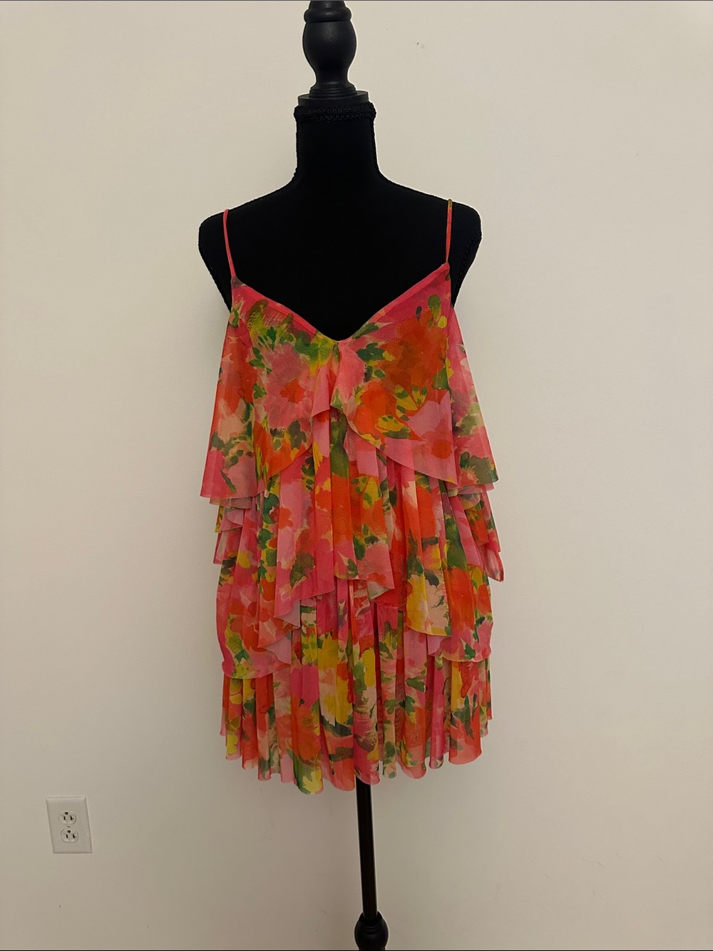 Zara Pink Floral Tiered Camisole